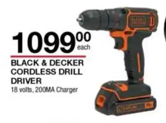 Black + Decker - Cordless Drill Driver 18 volts, 200MA Charger
