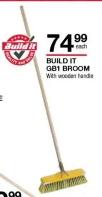 Build It BUILD IT GB1 BROOM With Wooden Handle offer