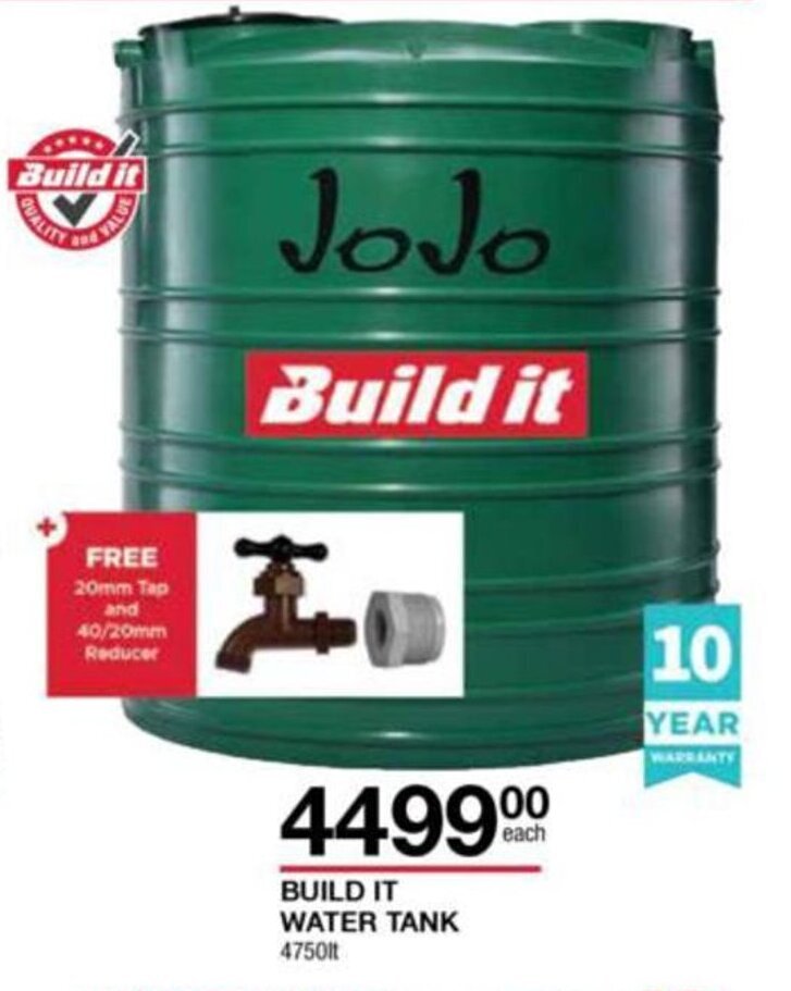 BUILD IT Water Tank 4750lt offer at Build It