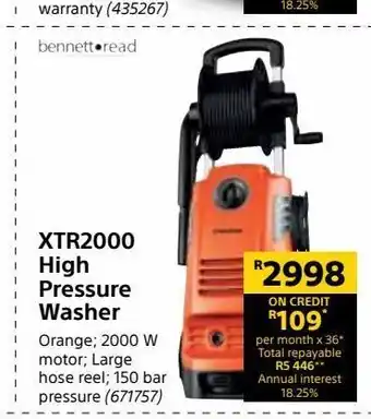 Xtr2000 high pressure washer