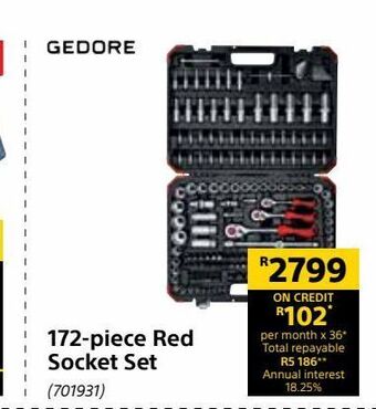 Builders Trade Depot 172-piece red socket set offer