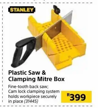 Plastic saw & clamping mitre box