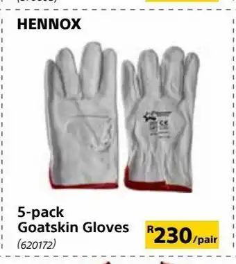 Builders Trade Depot 5-pack goatskin gloves offer