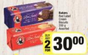 Spar Bakers Red Label Cream Biscuits 200g Assorted offer