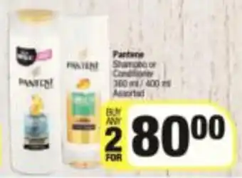 Spar Pantene Shampoo or Conditioner 360 ml / 400 ml Assorted offer