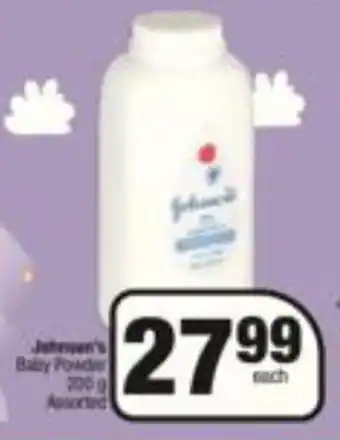 Spar Johnson's Baby Powder 200g Assorted offer