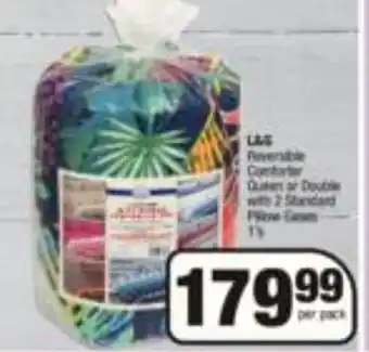 L&G Reversible Comforter Queen or Double with 2 Standard