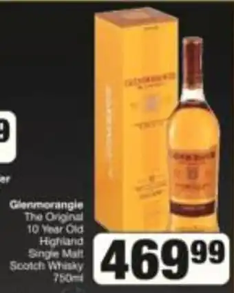 Glenmorangie The Original 10 Year Old Highland Single Malt Scotch Whisky 750ml