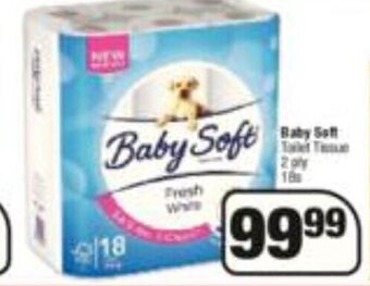 Baby Soft Toilet Tissue 2 Ply 18s
