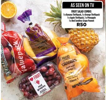 Food Lover's Market Fruit Salad Combo: Banana Thriftpack, Orange Thirftpack, Apple Thriftpack, Pineapple, Red Seedless Grape Punnet offer