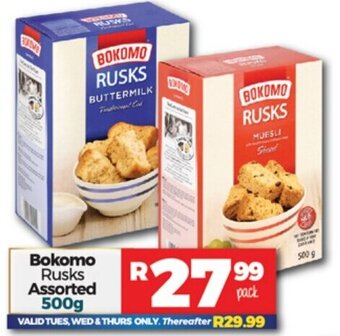 Take 'n Pay Bokomo Rusks Assorted 500g offer