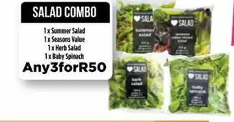 Food Lover's Market Salad Combo: Summer Salad / Seasons Value / Herb Salad / Baby Spinach offer