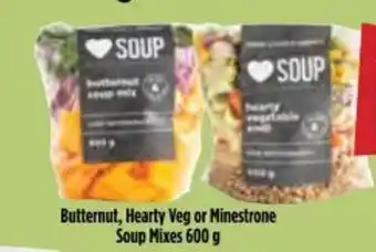 Food Lover's Market Butternut, Hearty Veg or Minestrone Soup Mixes 600g offer