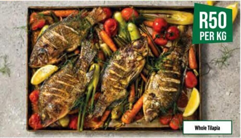 Whole Tilapia per kg offer at Food Lover's Market