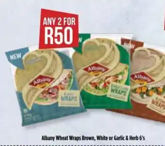 Food Lover's Market Albany Wheat Wraps Brown, White or Garlic & Herb 6's offer