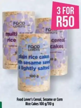 Food Lover's Market Food Lover's Cereal, Sesame or Corn Rice Cakes 100g / 110g offer