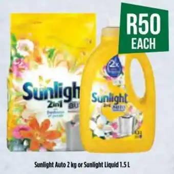 Food Lover's Market Sunlight Auto 2 kg or Sunlight Liquid 1.5L offer