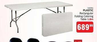 Plastic rectangular folding catering table