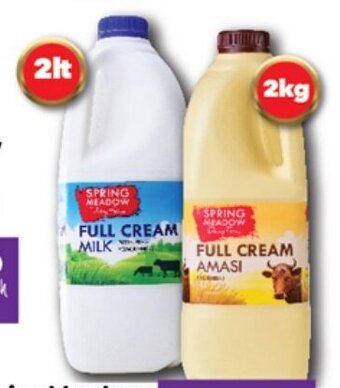 Take 'n Pay Spring Meadow Full Cream Milk or Amasi 2lt/2kg offer