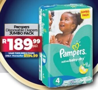 Take 'n Pay Pampers Disposable Diapers JUMBO PACK offer