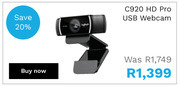 First Shop Logitech C920 HD Pro USB Webcam offer