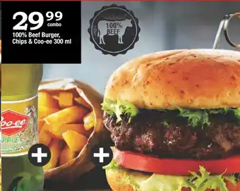 Oxford Freshmarket 100% Beef Burger, Chips & Coo-ee 300 ml offer