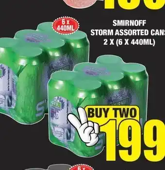 Boxer Liquors Smirnoff storm assorted cans 2 offer