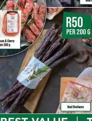 Food Lover's Market Beef droewors offer