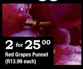 Oxford Freshmarket Red Grapes Punnet offer