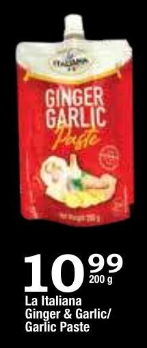 Oxford Freshmarket La Italiana Ginger & Garlic/ Garlic Paste 200g offer