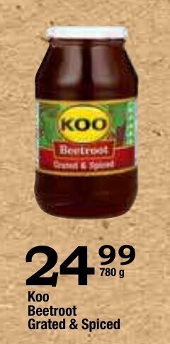 Oxford Freshmarket Koo Beetroot Grated & Spiced 780g offer
