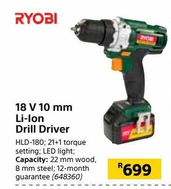 Builders Warehouse 18 v 10mm li-ion drill driver offer