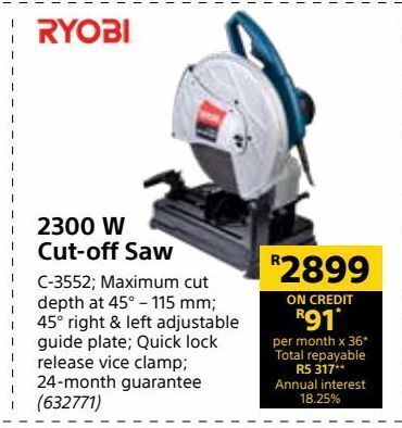 Builders Warehouse 2300 w cut-off saw offer