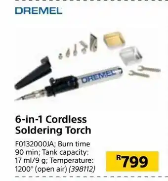Builders Warehouse 6- in-1 cordless soldering torch offer