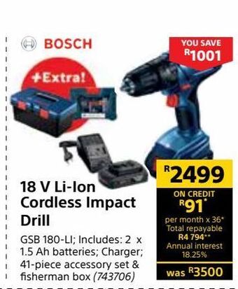 Builders Warehouse 18 v li-ion cordless impact drill offer