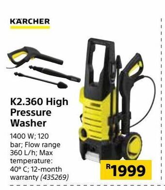 Builders Warehouse K2.360 high pressure washer offer