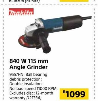 Builders Warehouse 840 w 115 mm angle grinder offer