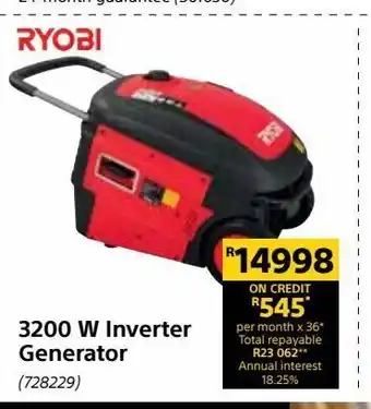Builders Warehouse 3200 w inverter generator offer