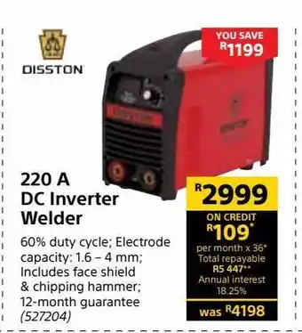 Builders Warehouse 220 a dc inverter welder offer