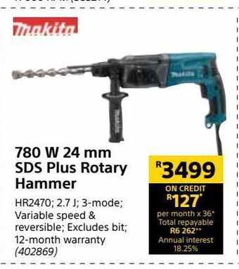 780 w 24 mm sds plus rotary hammer