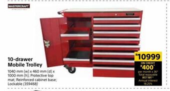 Builders Warehouse 10-drawer mobile trolley offer