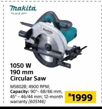 Builders Warehouse 1050 w 190 mm circular saw offer