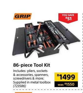 Builders Warehouse 86- piece toll kit offer