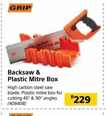 Builders Warehouse Backsaw & plastic mitre box offer