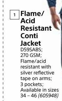 Builders Warehouse Flame/acid resistant conti jacket offer