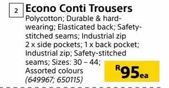 Builders Warehouse Econo conti trousers offer