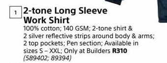 Builders Warehouse 2-tone long sleeve work shirt offer