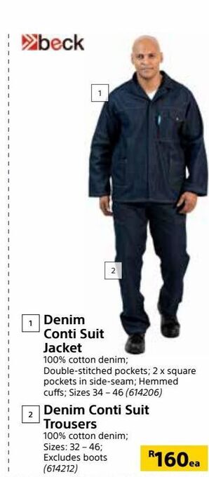 Builders Warehouse Denim conti suit trousers offer