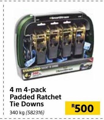 4 m 4-pack padded ratchet tie downs