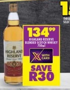 Highland reserve blended scotch whisky
